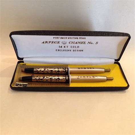 14k gold perfumed writing pens arpege chanel no 5|arpege perfume pen set.